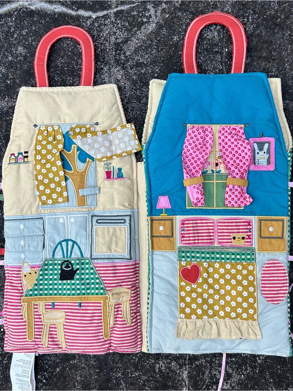 Crate&Barrel Kids Fabric Dress-Up Organizer in Pink, Red, Green, Yellow, Blue - Picture 2 of 7